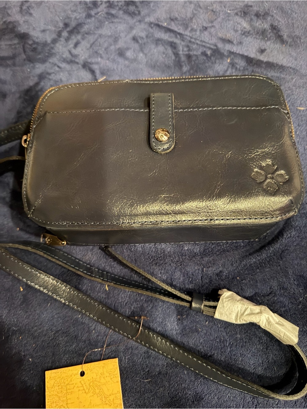 Patricia Nash Black Leather Cosmetic Crossbody